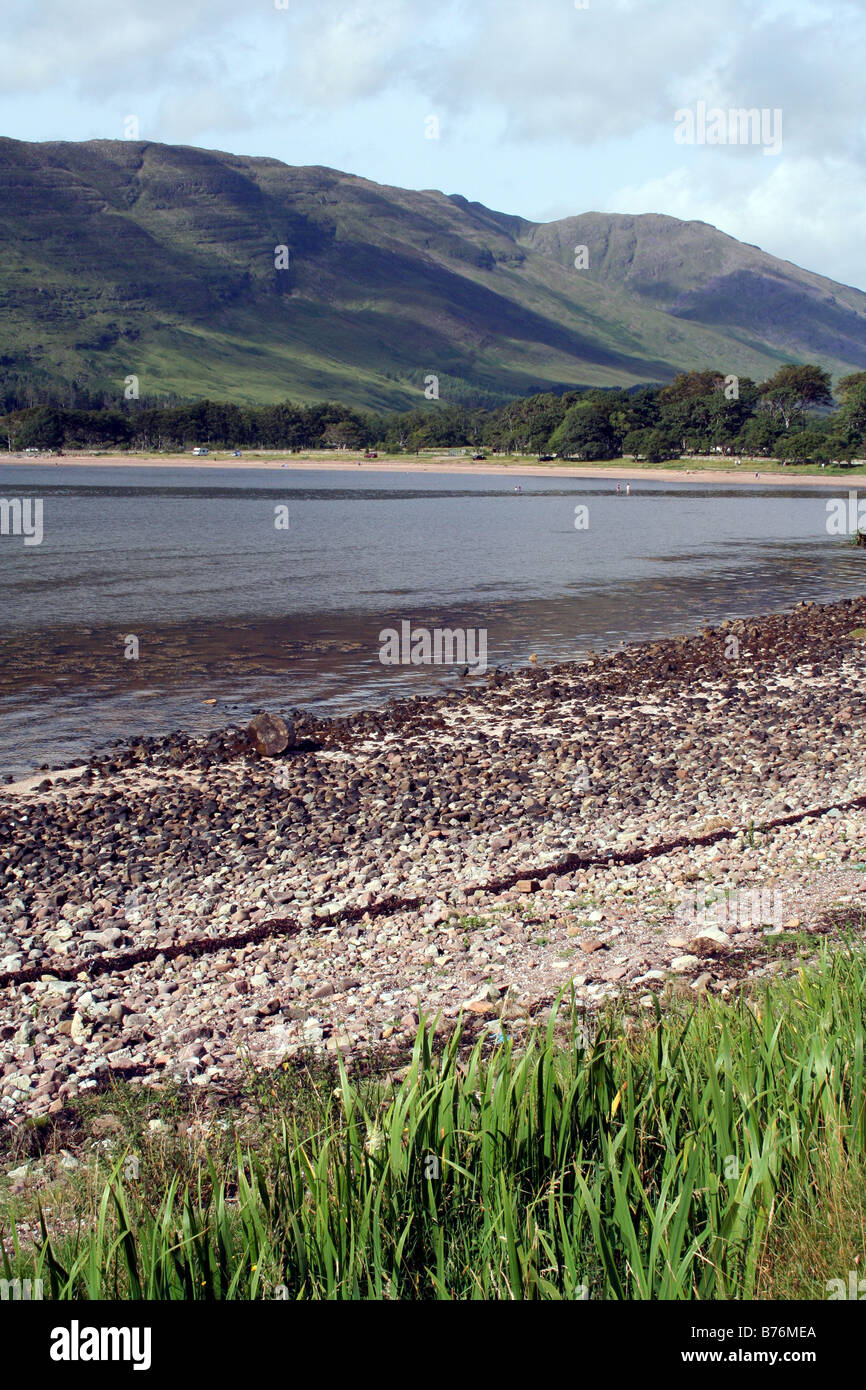 Scottish Highlands Sea Loch and Hills Stock Photo