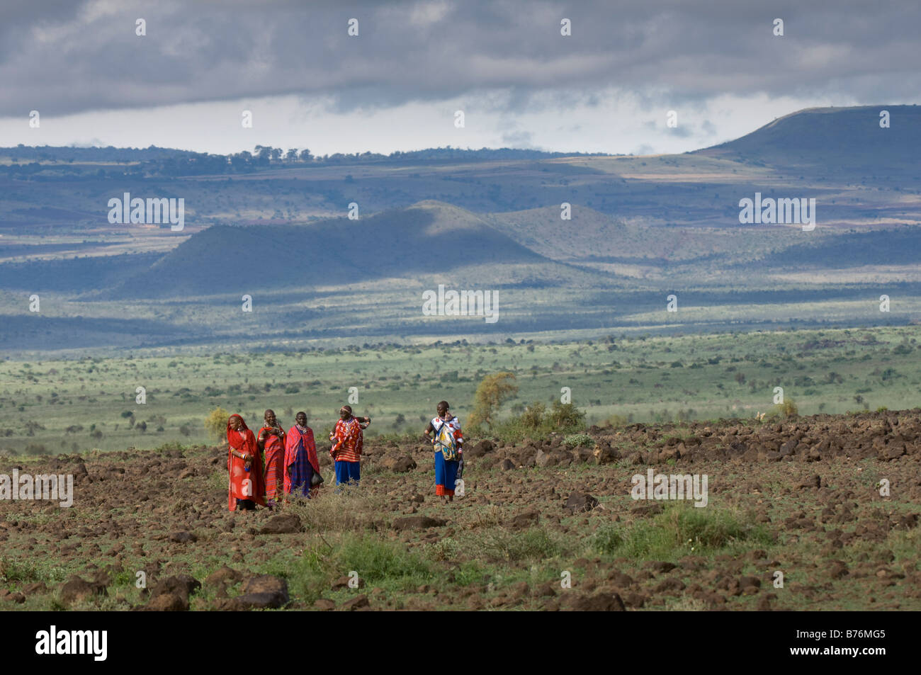 Masai Amboseli National Park Kenya Stock Photo