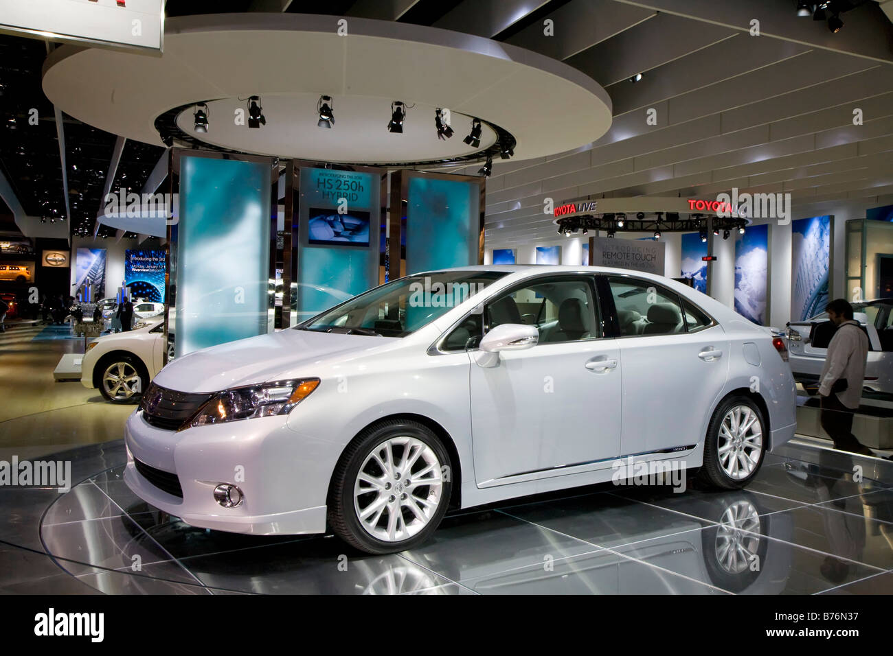 Detroit Michigan The Lexus HS250h luxury hybrid on display at the North American International Auto Show Stock Photo