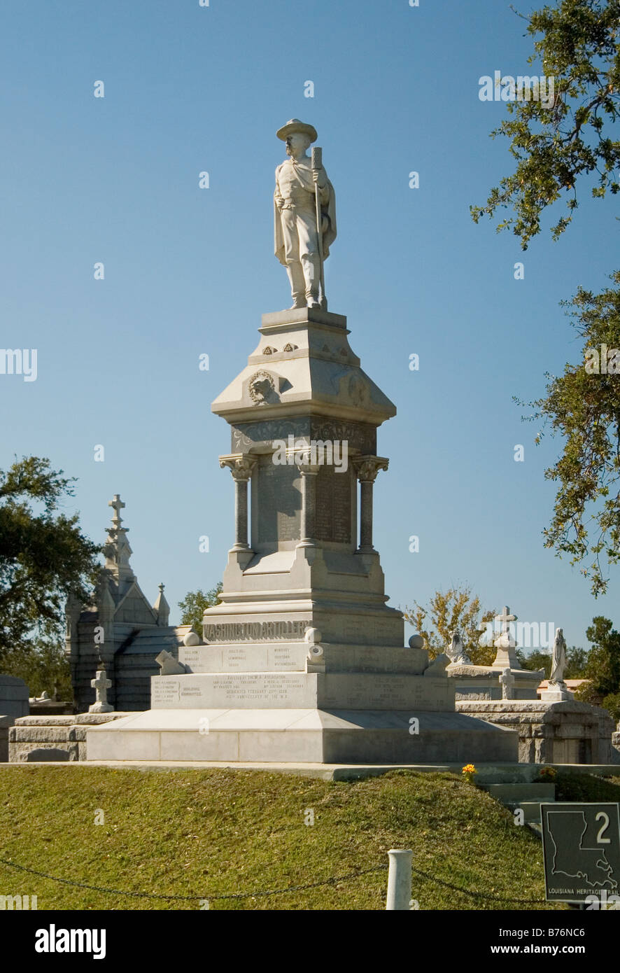 American Civil War Monument in New Orleans dedicated to the Washington Artillery. Stock Photo