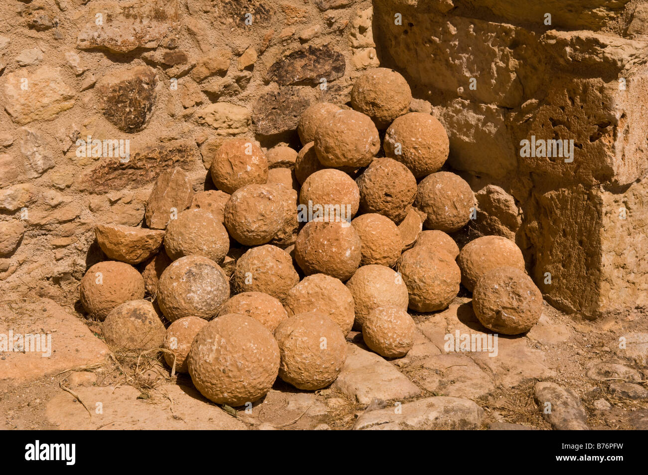 Stone cannon balls Stock Photo - Alamy