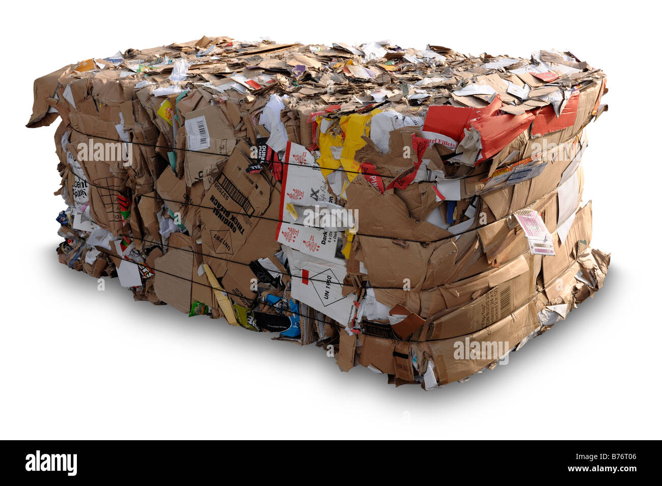 Bale of waste cardboard Stock Photo Alamy