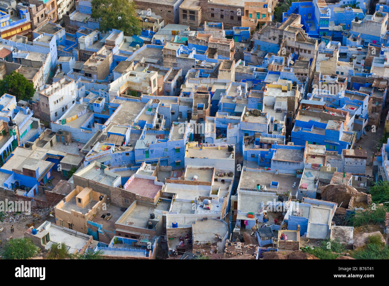 Blue city of Jodhpur, India, seen from Mehrangarh Fort. Stock Photo