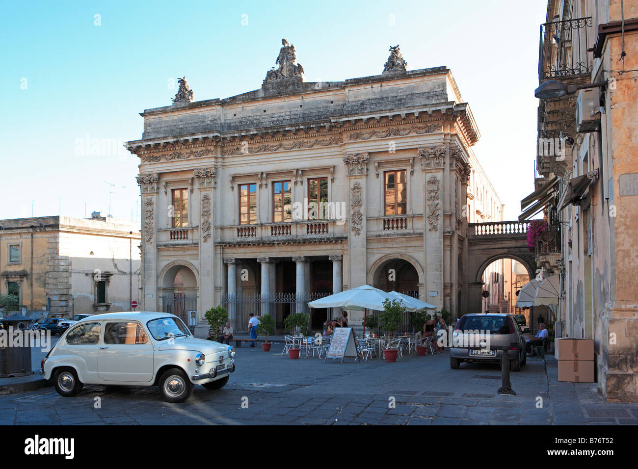 Teatro Comunale, Town Theatre, Piazza XVI Maggio, Noto, Sicily Stock Photo