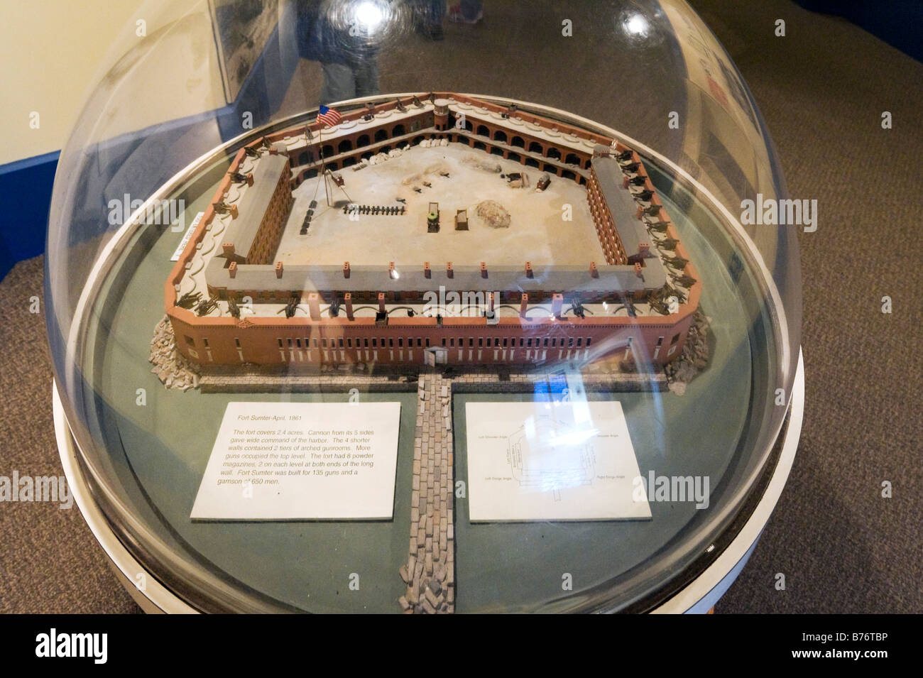 Model of Fort Sumter as it was in 1861 at the start of the Civil War, Museum, Fort Sumter, Charleston Harbor, South Carolina Stock Photo