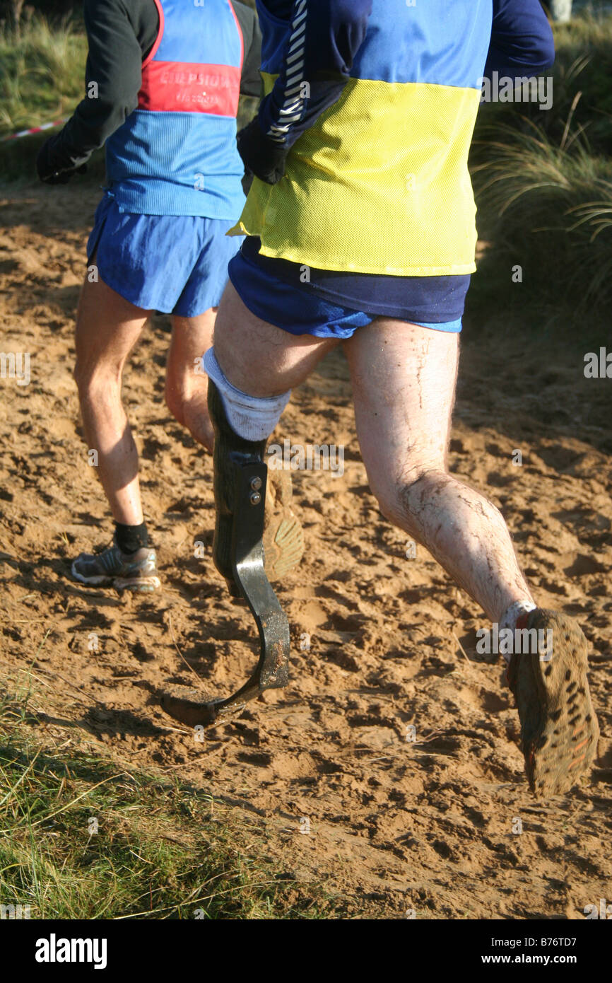 Runners in the Xmas Pud race Merthyr Mawr Mid Glamorgan South Wales Stock Photo