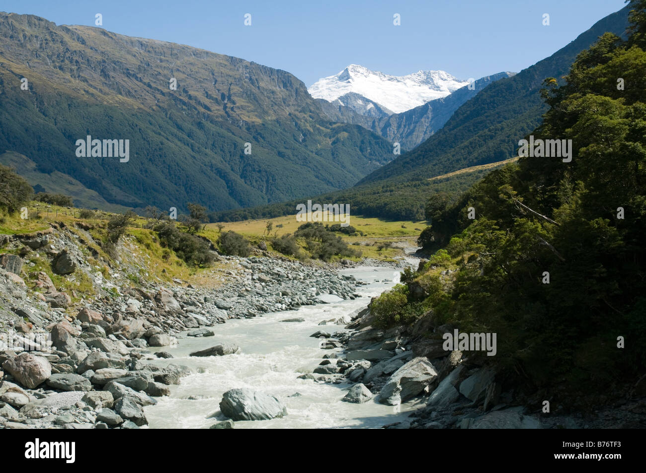 Mount Edward from the Matukituki valley, Mount Aspiring National Park, South Island, New Zealand Stock Photo