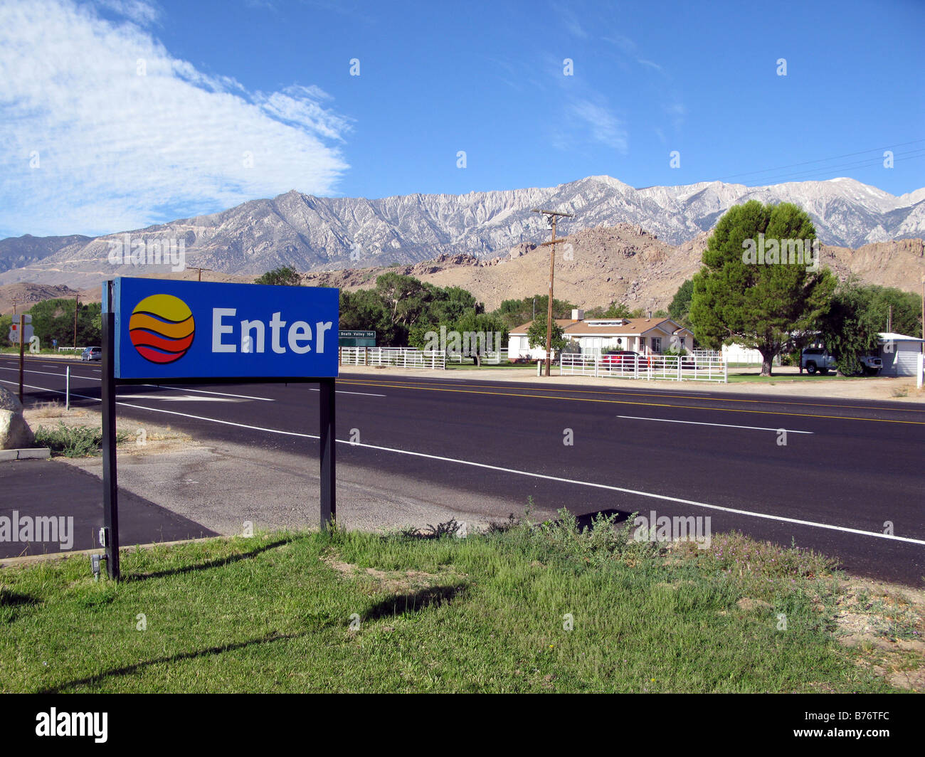 Entrance to the Comfort Inn, Lone Pine, California, USA. Stock Photo