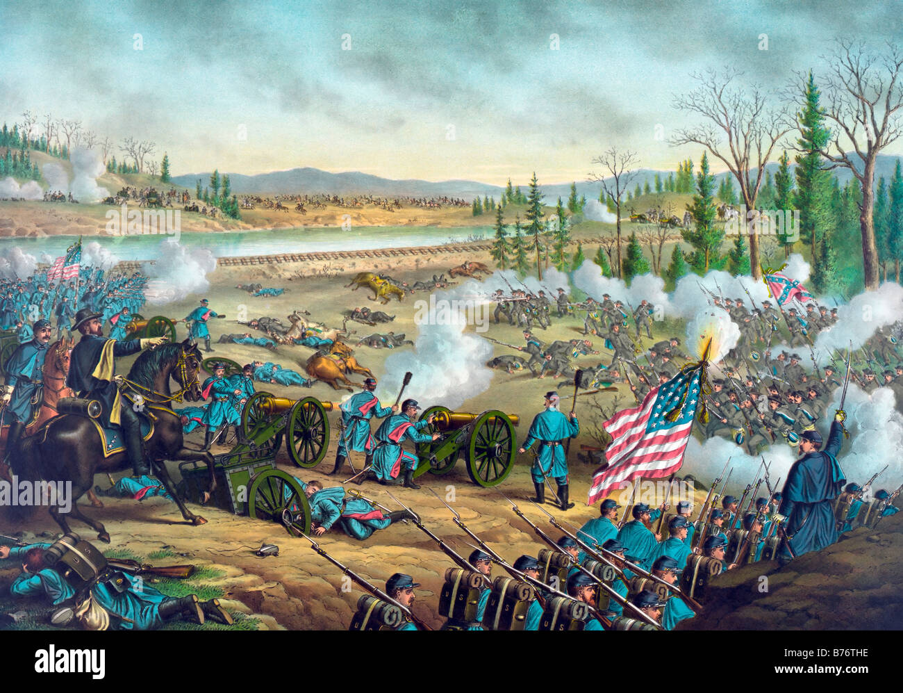Battle of Stone River, Near Murfreesborough, Tennessee - Dec. 31, 1862. Jan. 2-3, 1863 Stock Photo