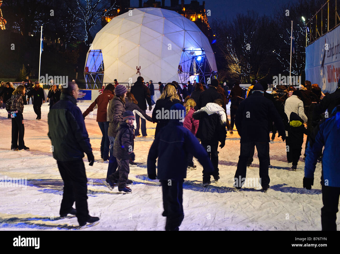 Ice skating at Edinburgh's Christmas Winter Wonderland Stock Photo Alamy