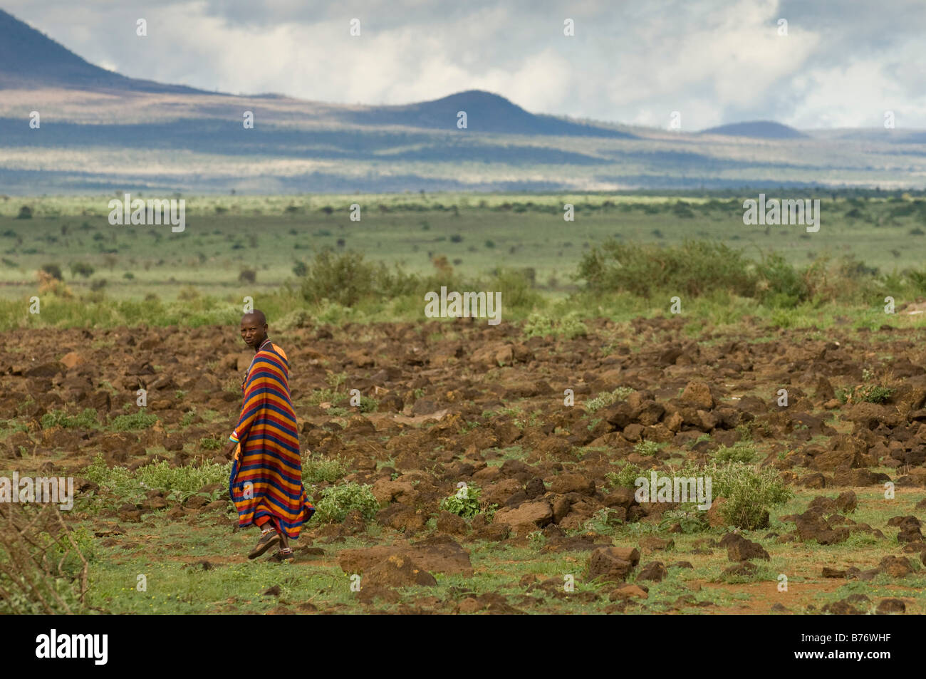 Masai Amboseli National Park Kenya Stock Photo