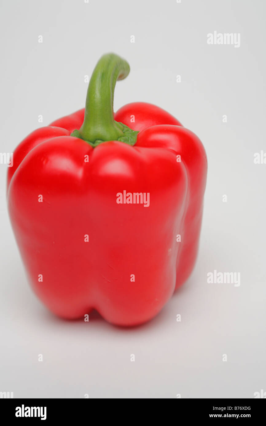 Red bell pepper on white background, studio shot Stock Photo