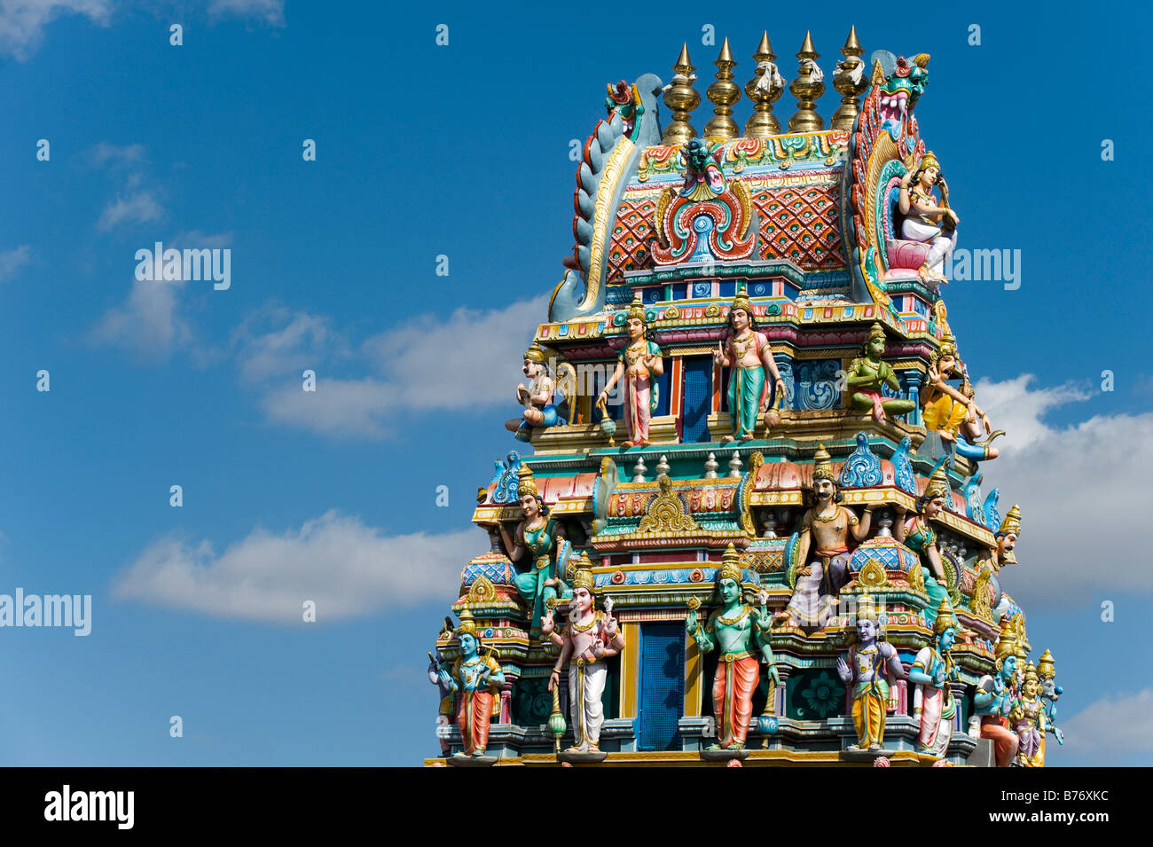Hindu temple Gopuram top. South India Stock Photo