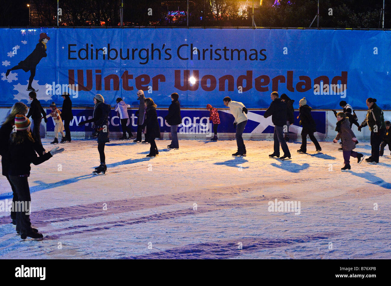Ice skating at Edinburgh's Christmas Winter Wonderland Stock Photo Alamy