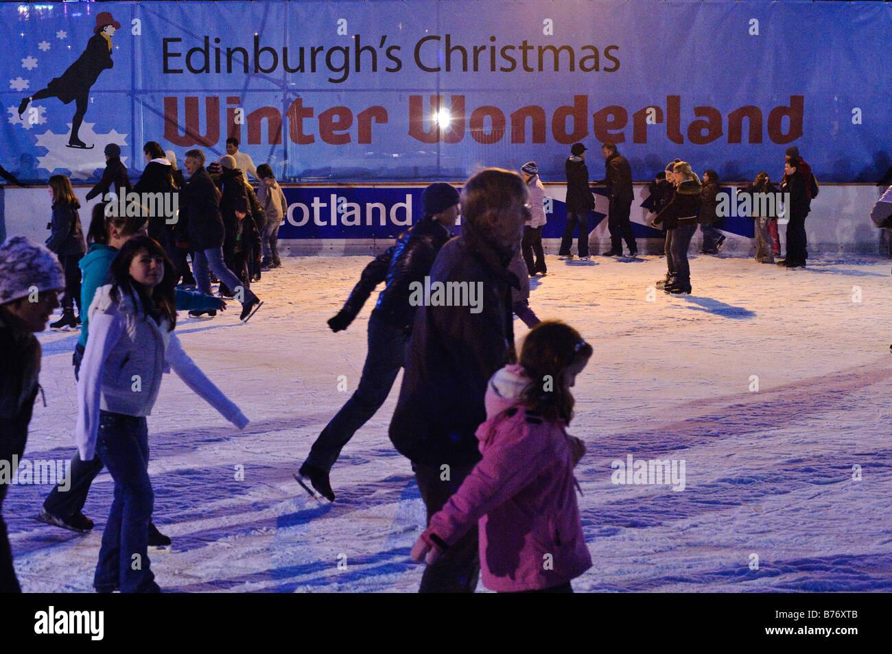 Ice skating at Edinburgh's Christmas Winter Wonderland Stock Photo Alamy