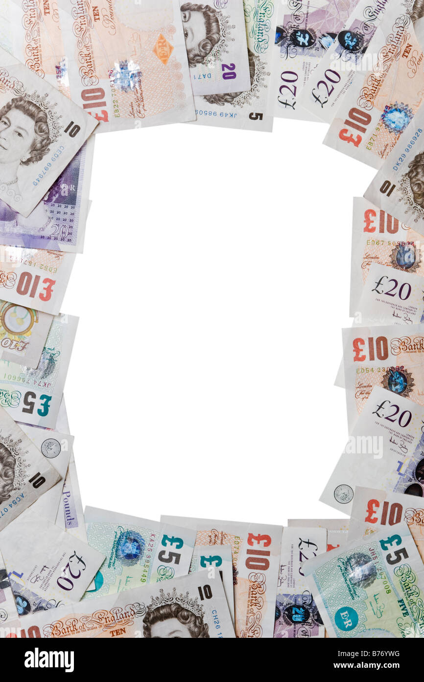 Frame of Paper Money in Pound Sterling Stock Photo
