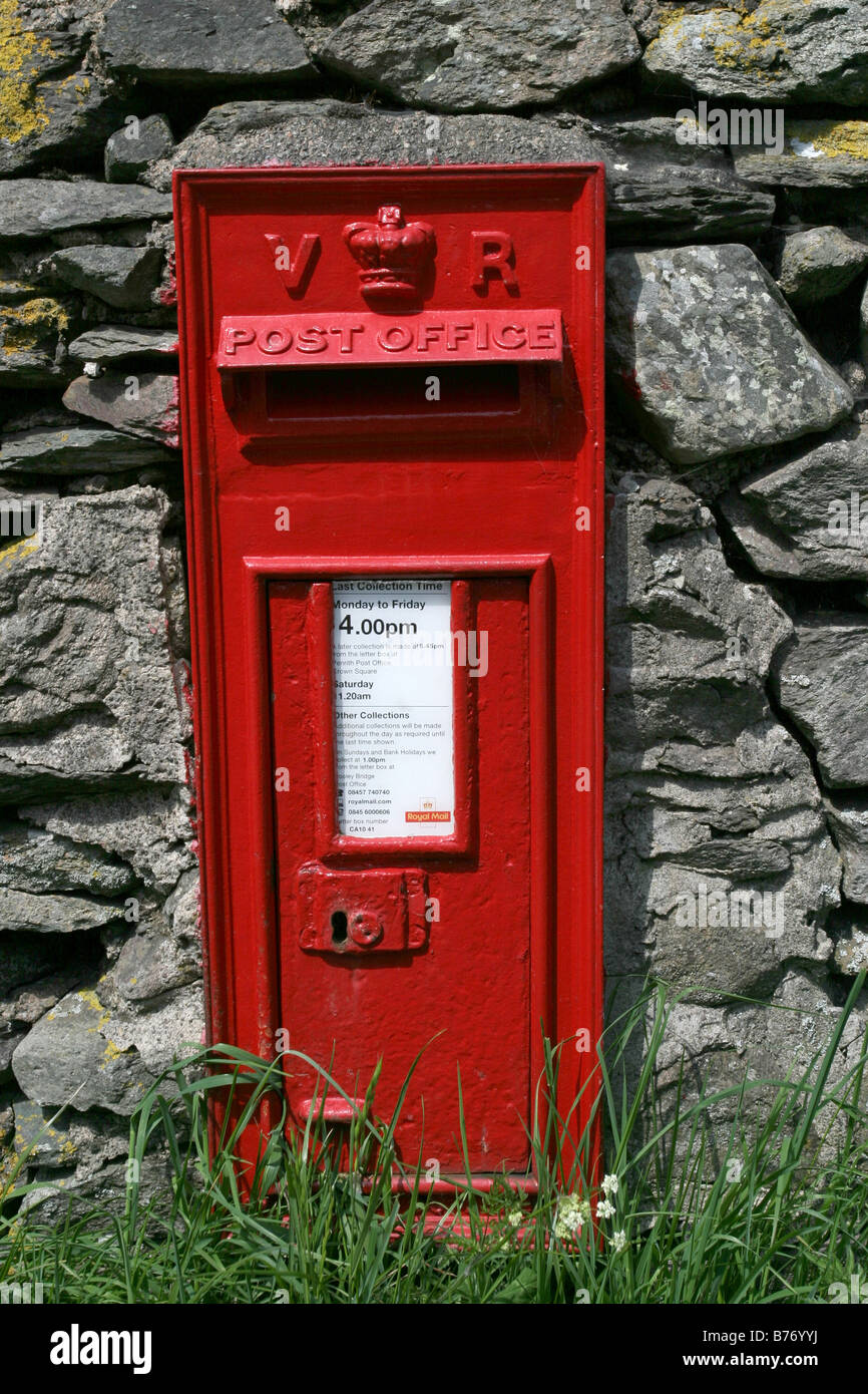 Victoria regina Post Box Howtown Ullswater Cumbria Engalnd Stock Photo
