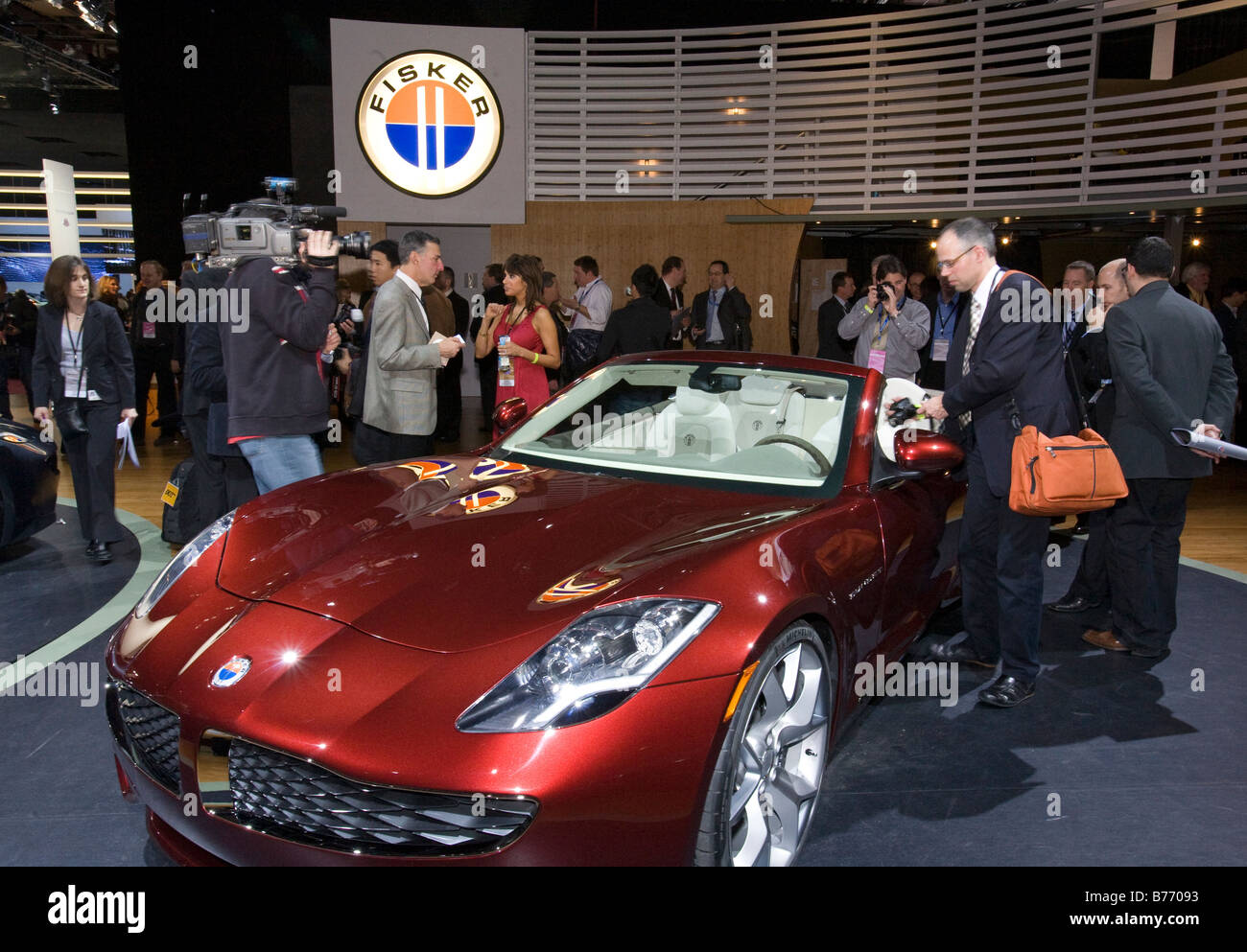 Fisker Karma S or Sunset plug in gas electric hybrid Stock Photo