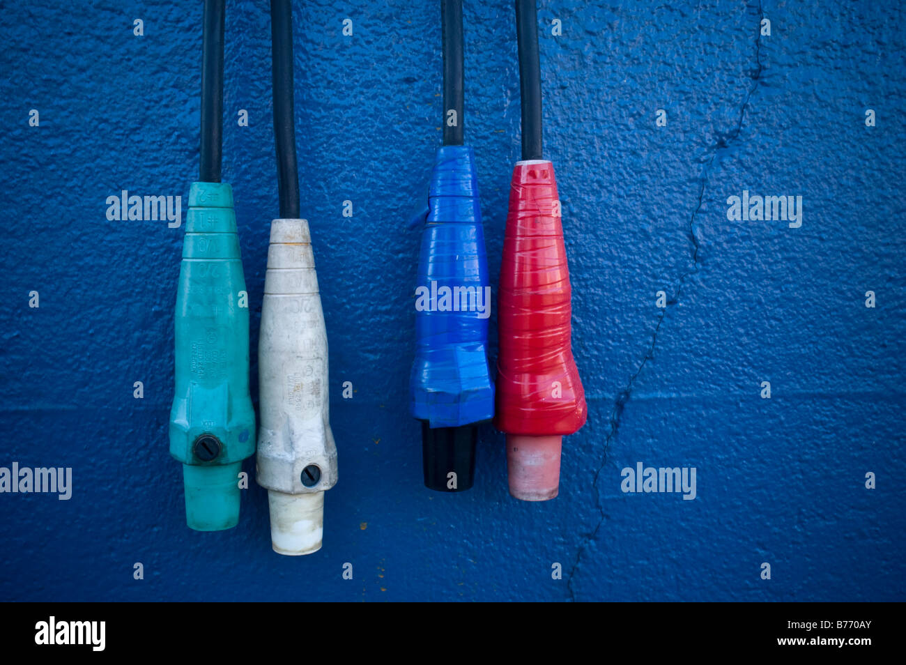 External electrical connection plugs Frances M Roberts Stock Photo Alamy