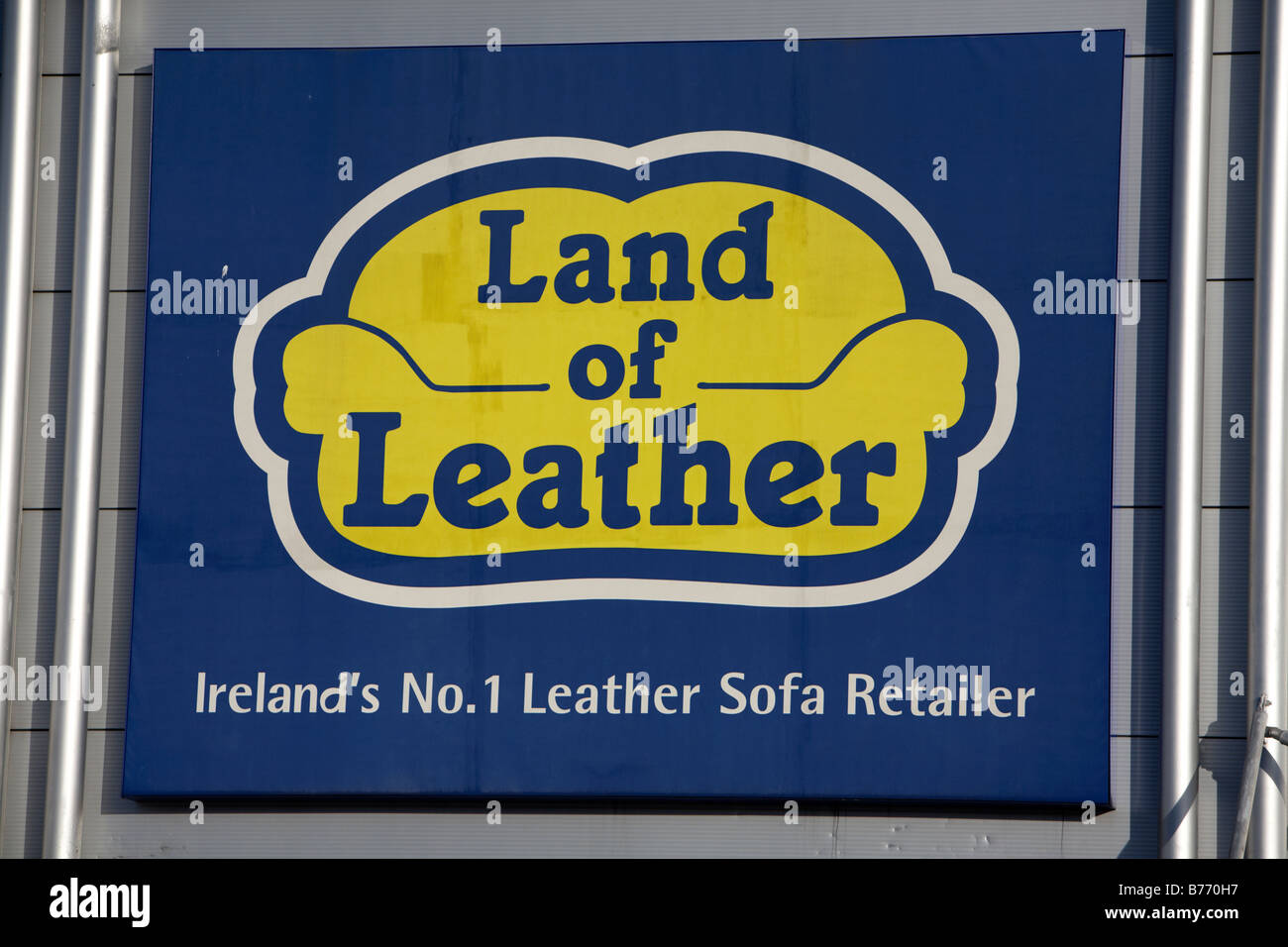 Land of leather store sign Stock Photo Alamy
