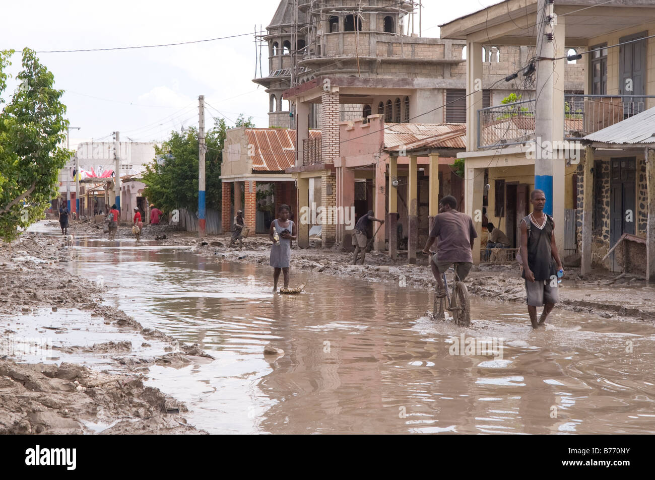 Flooded Gonaives after three hurricanes struck Haiti in August 2008