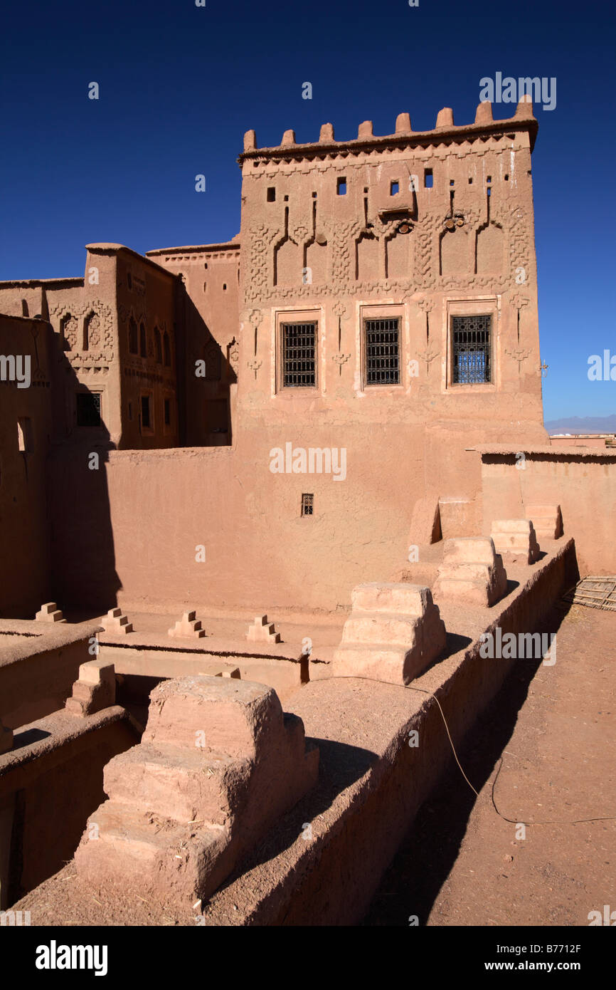 The terrace of Taourirt Kasbah, Ouarzazate, Morocco Stock Photo