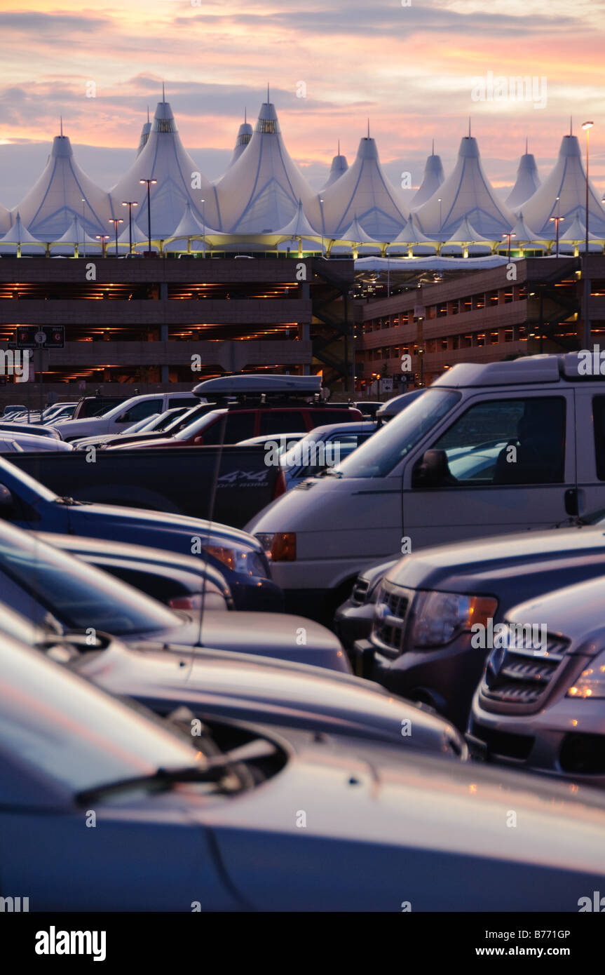 DIA terminal and parking lot Stock Photo
