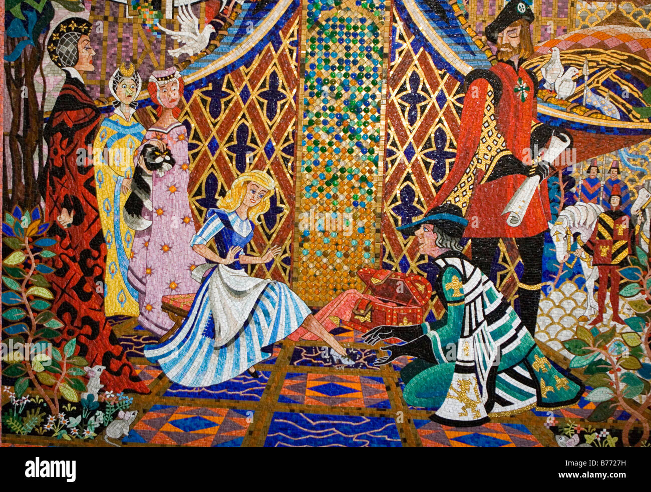 Cinderella mosaic in Tokyo Disneyland Stock Photo
