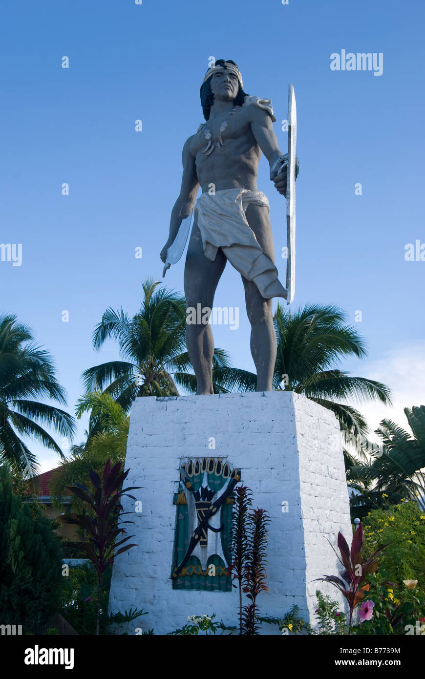 Lapu-Lapu Monument, Mactan Shrine, Magellan Bay, Mactan Island, Cebu, Visayas, Philippines Stock Photo