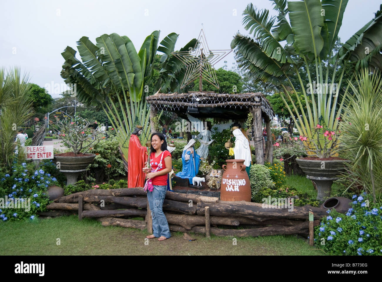 Christmas Nativity scene, Rizal Park, Ermita, Manila, Philippines Stock Photo