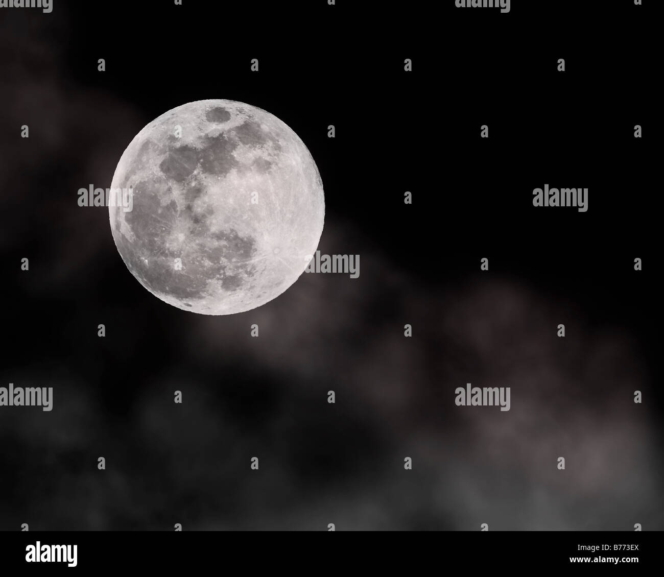 Full Wolf Moon on January 10 2009. Stock Photography by cahyman. Stock Photo
