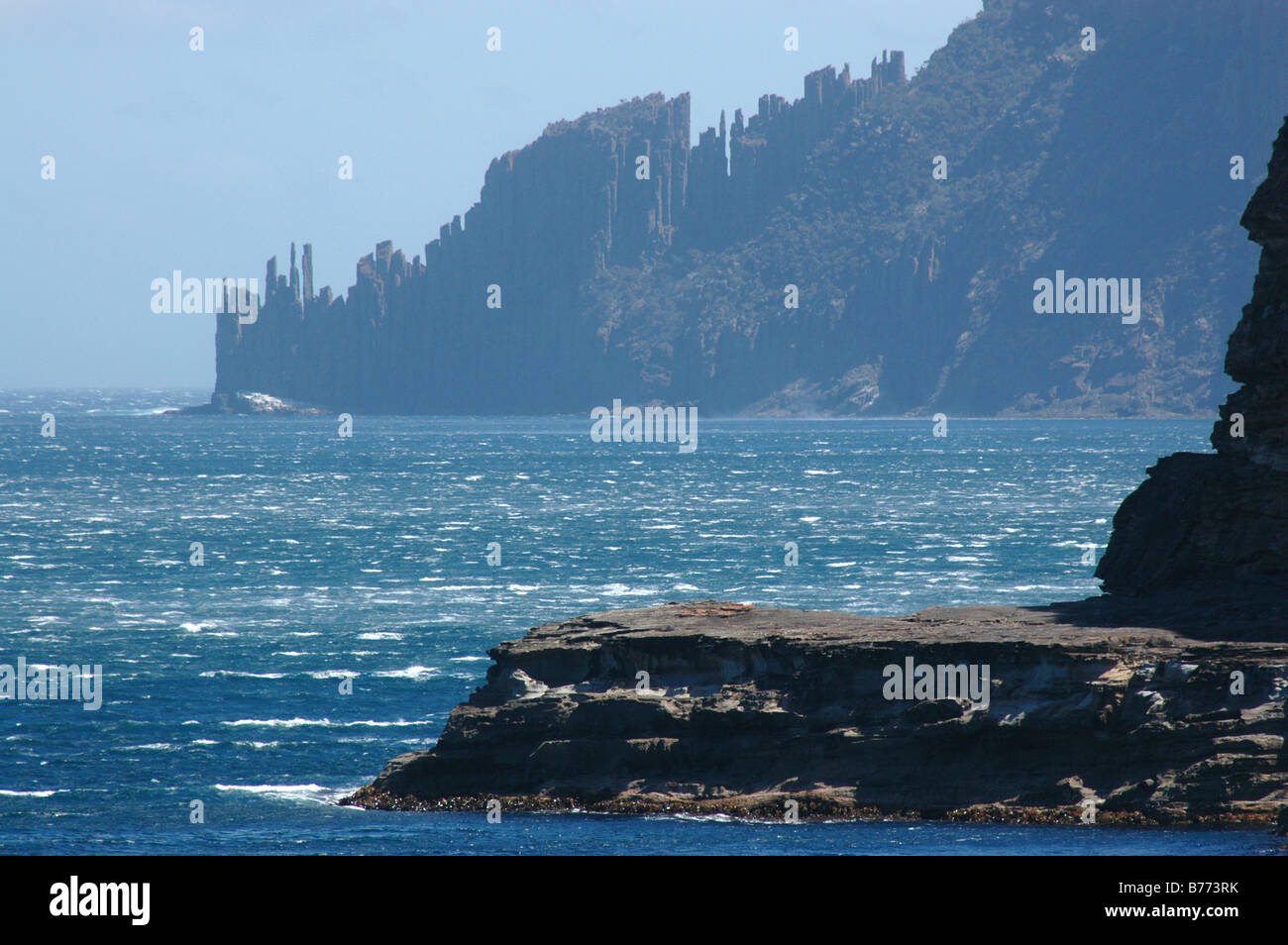 The unusual rock formations in Cape Raoul, Tasmania. Stock Photo