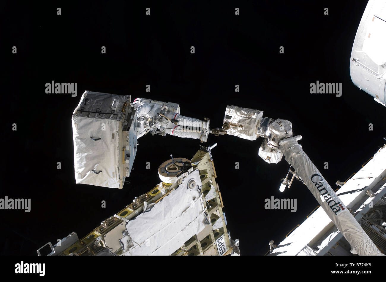 Astronaut participates in extravehicular activity. Stock Photo