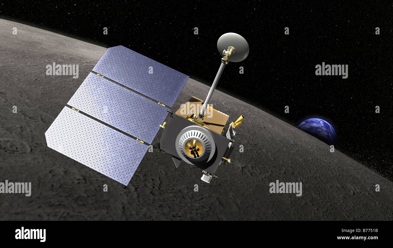 Artist's concept of the Lunar Reconnaissance Orbiter. Stock Photo