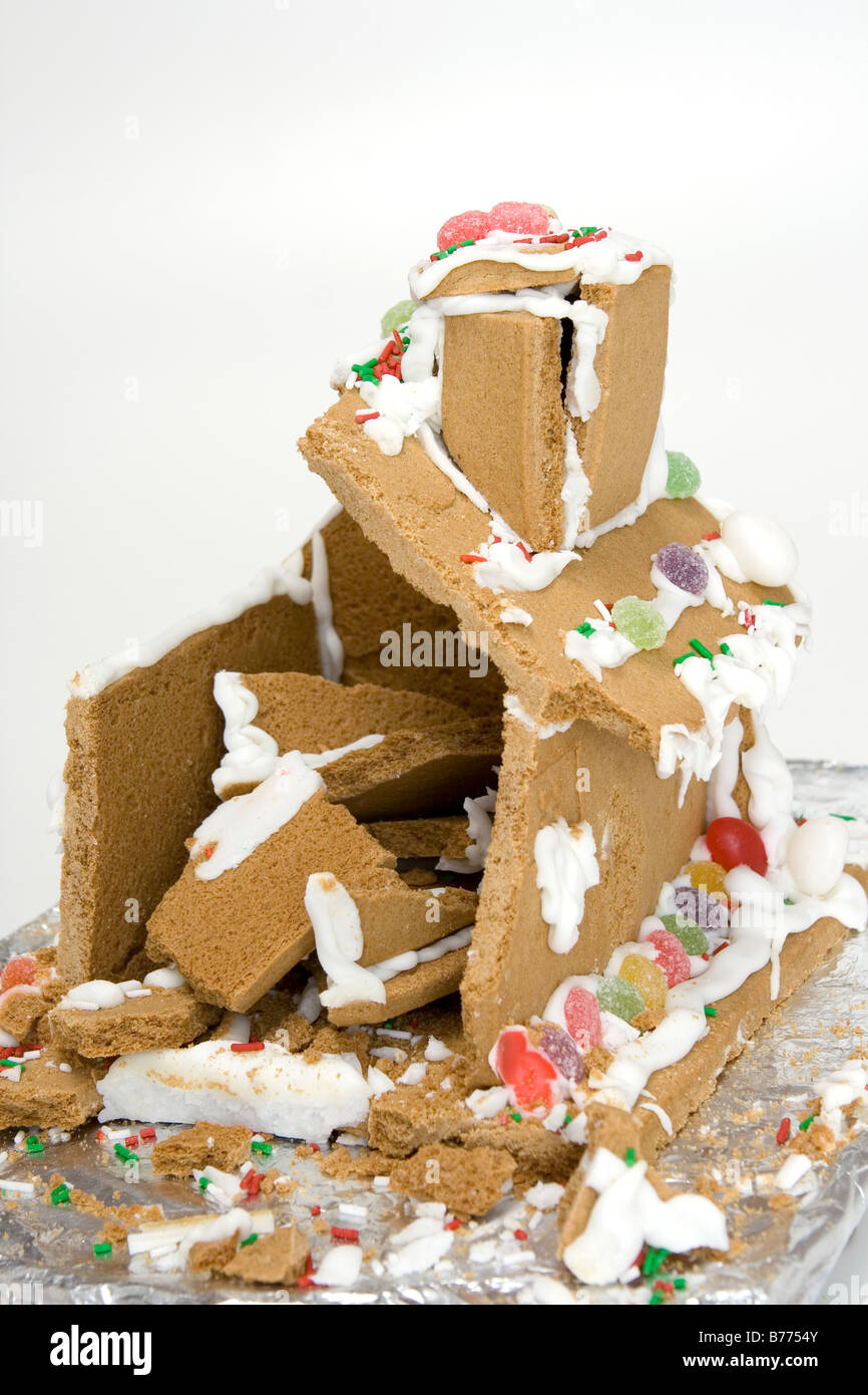 ginger bread house remains Stock Photo