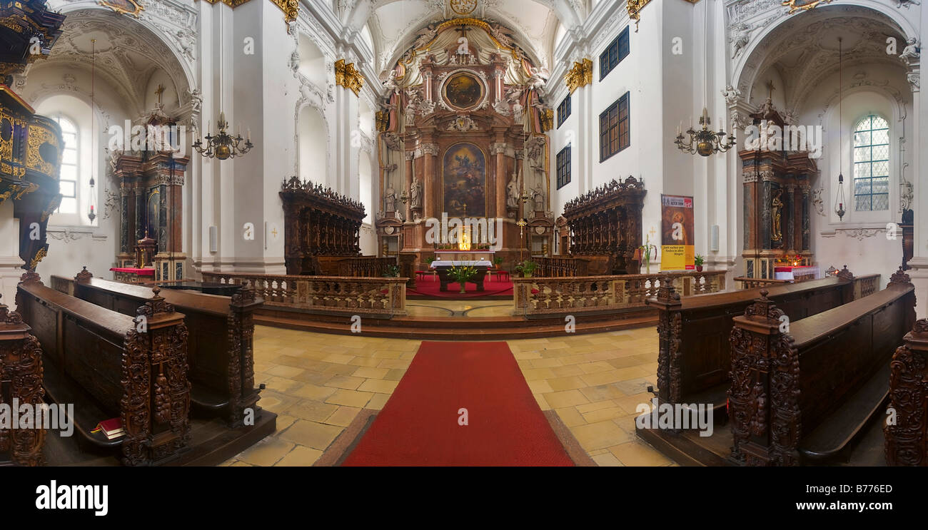Interior view of St. Ignatius church, historic cathedral, in Linz ...