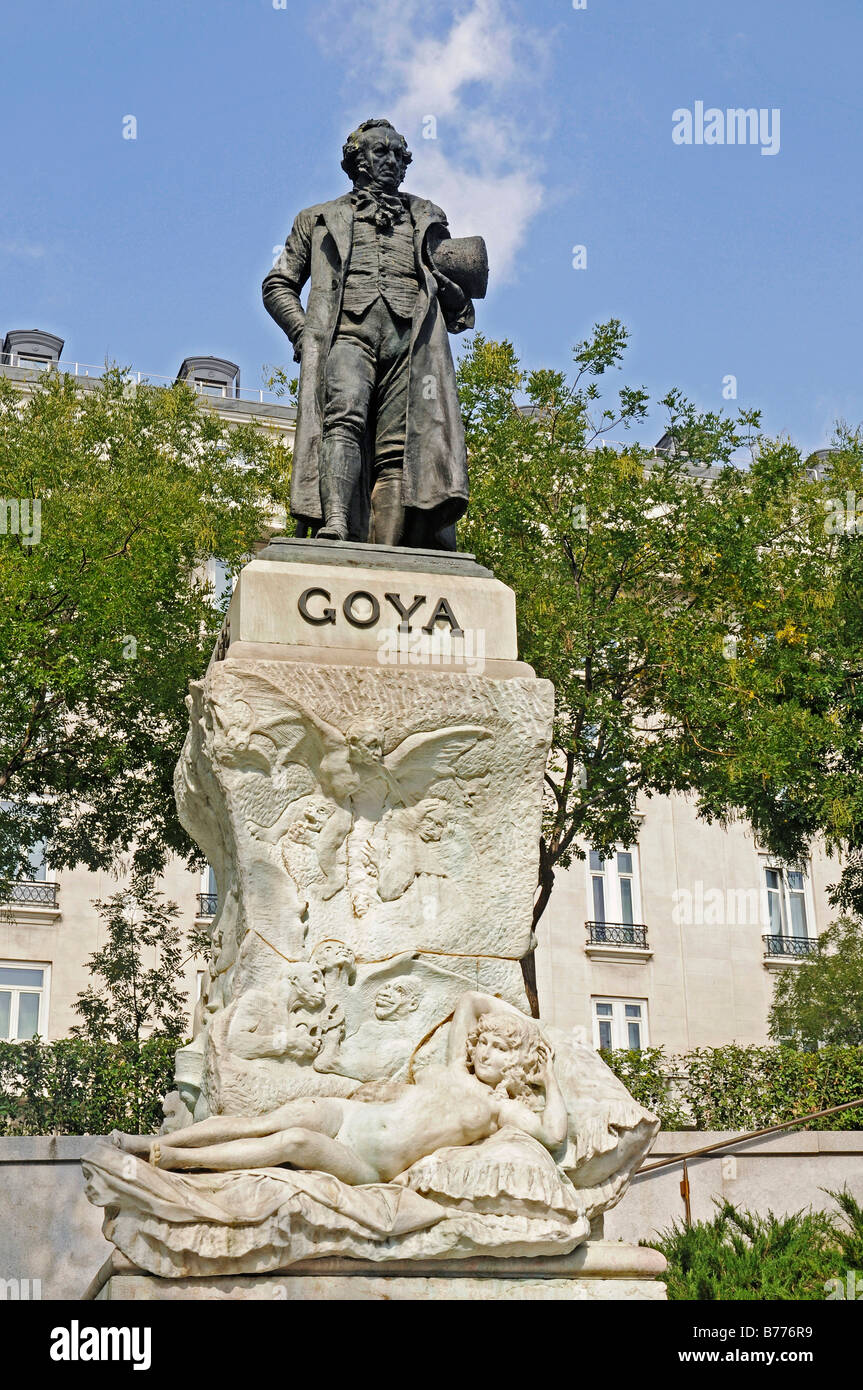 Monument Francisco de Goya, Puerta Alte de Goya, entrance, Prado, museum, Madrid, Spain, Europe