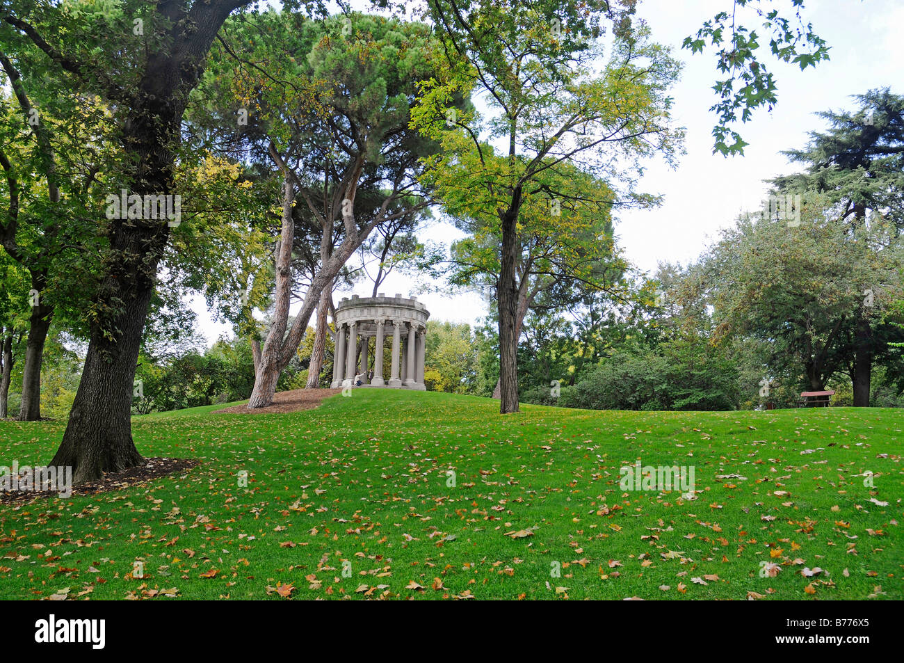 Small temple, El Capricho de la Alameda de Osuna, historic park, green, Madrid, Spain, Europe Stock Photo