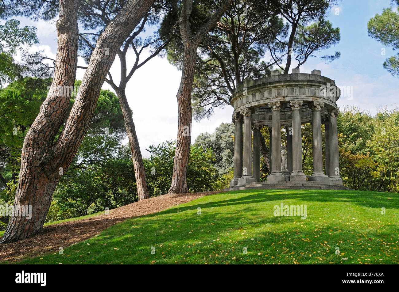 Small temple, El Capricho de la Alameda de Osuna, historic park, green, Madrid, Spain, Europe Stock Photo