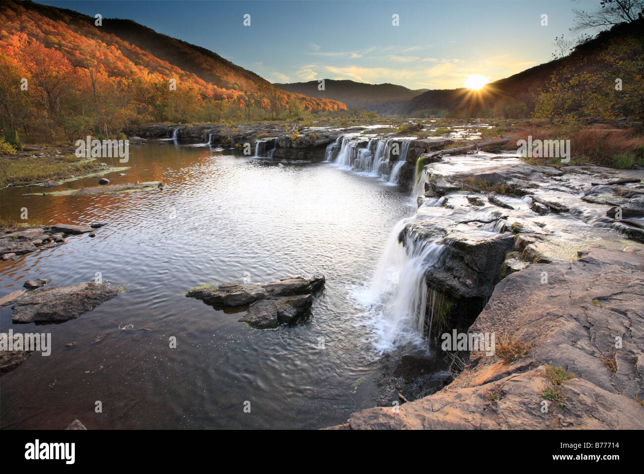 Sunset at Sandstone Falls, New River National River, West