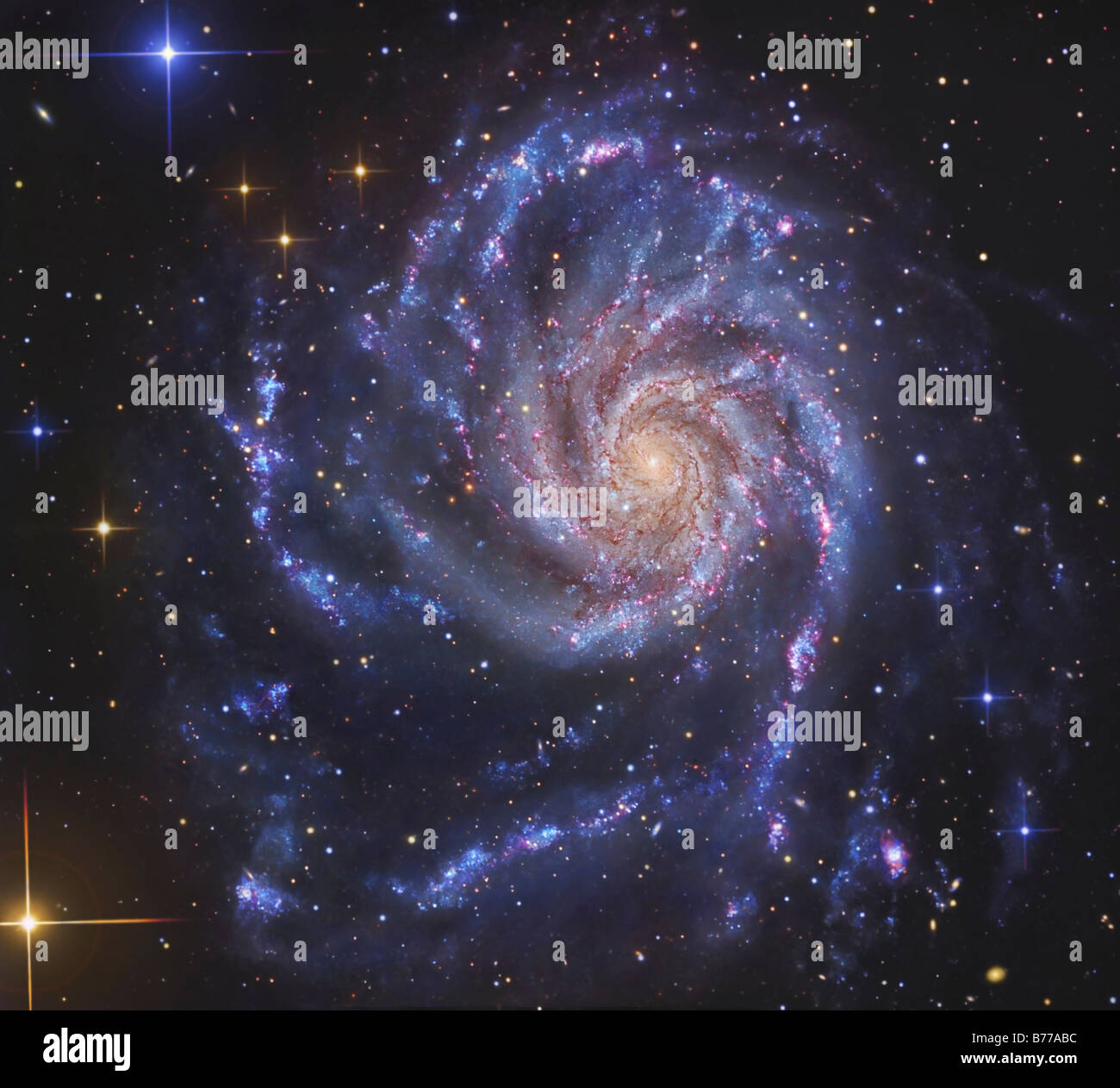 The Pinwheel Galaxy, also known as NGC 5457. Stock Photo