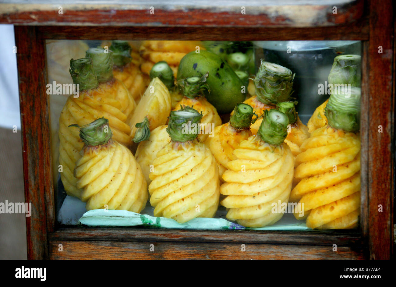 Pineapples, Curepipe, Mauritius, Africa, Indian Ocean Stock Photo