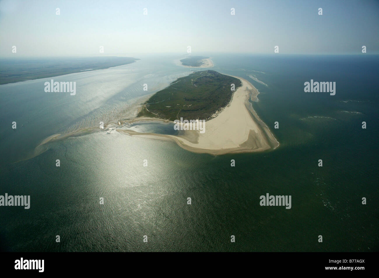 Aerial view, Baltrum Island, North Sea, East Frisian Islands, Lower Saxony, North Germany, Europe Stock Photo