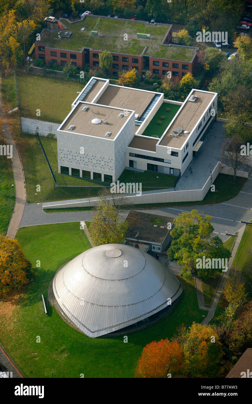 Aerial photograph, Bochum Synagogue, Bochum Planetarium, Hildegardis School, Bochum, Ruhr district, North Rhine-Westphalia, Ger Stock Photo