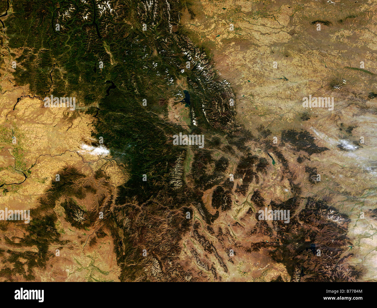 A relatively clear day over over the northwestern portion of the United States. Stock Photo