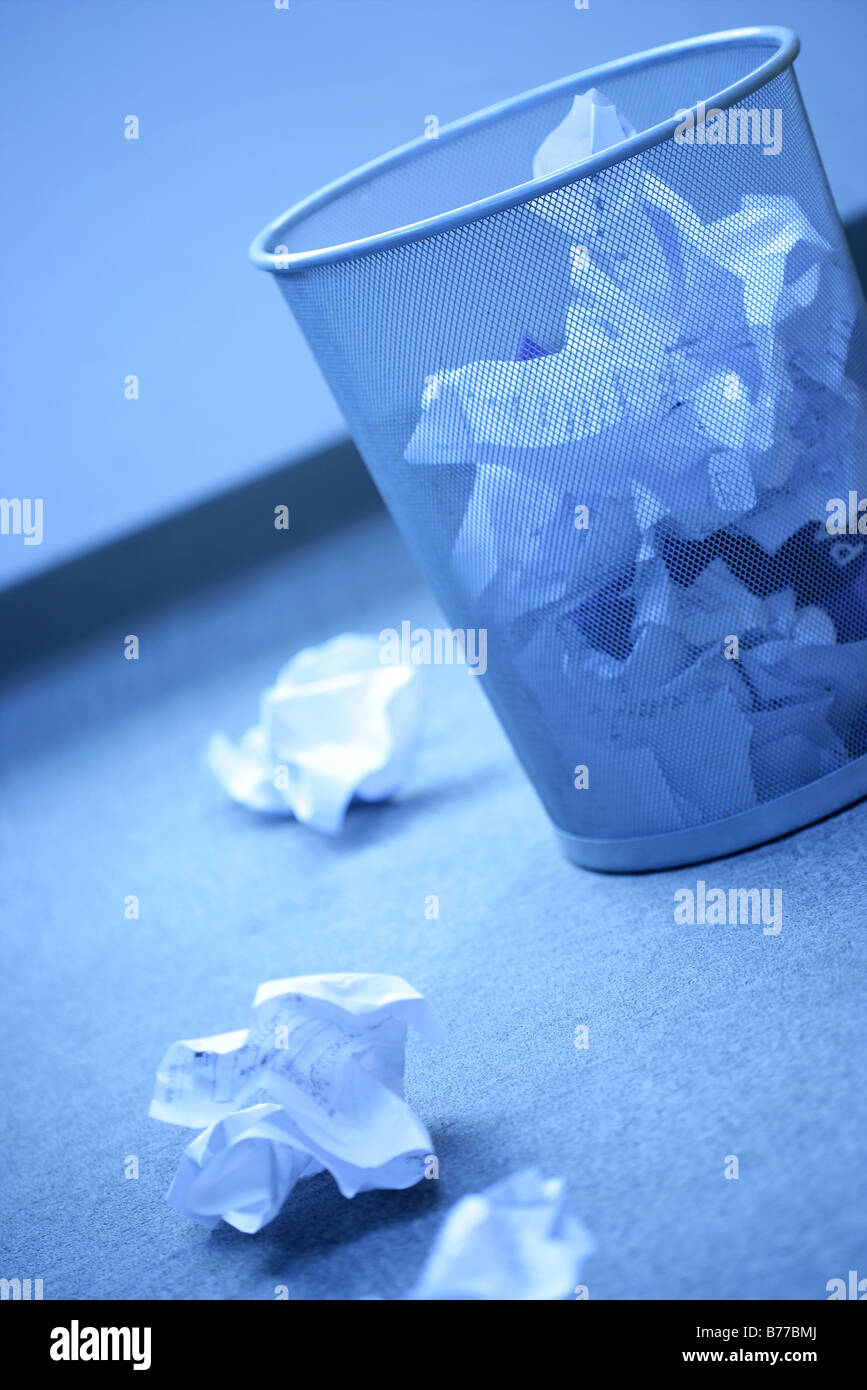 Office Trash can Paper Stock Photo Alamy