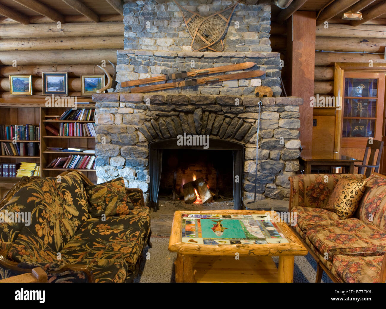 Wooden Ski Lodge Fire Stock Photos Wooden Ski Lodge Fire Stock