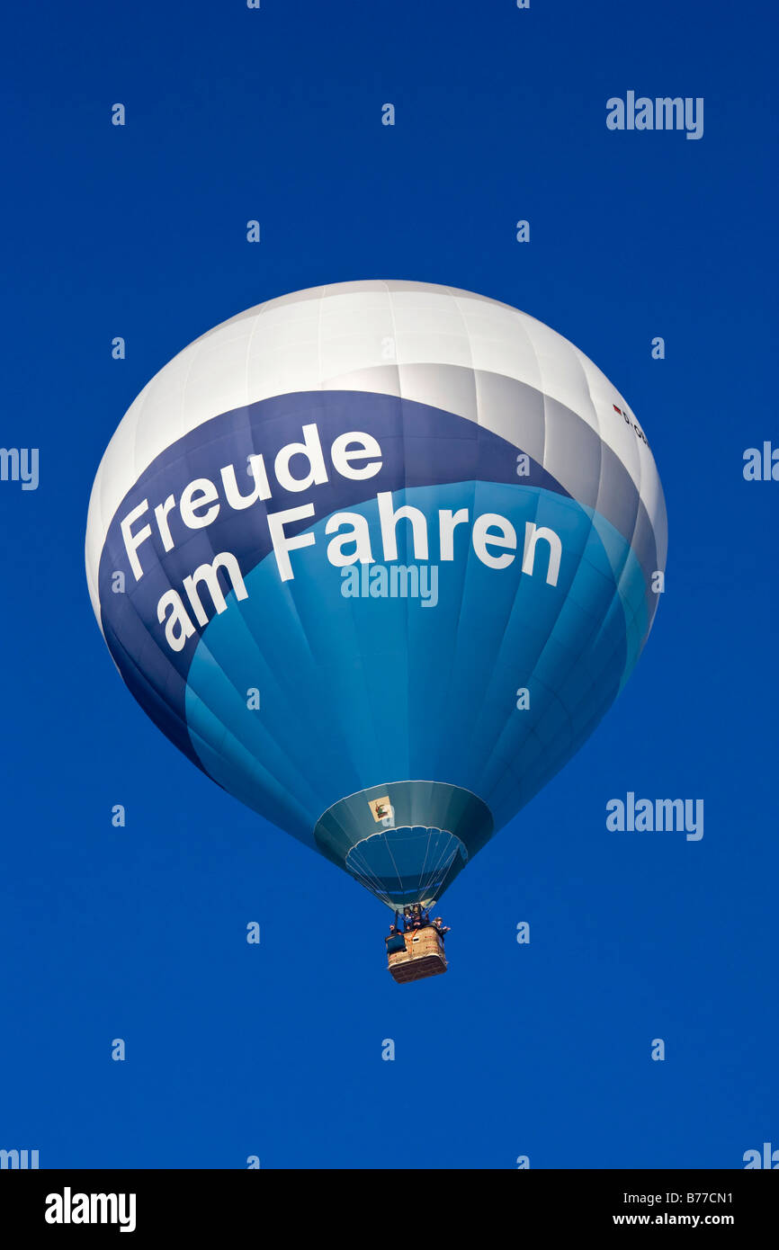 Hot air balloon from BMW with the banner, Freude am Fahren, Joy of Driving, Montgolfiade Bad Wiessee, Tegernsee, Bavaria, Germa Stock Photo