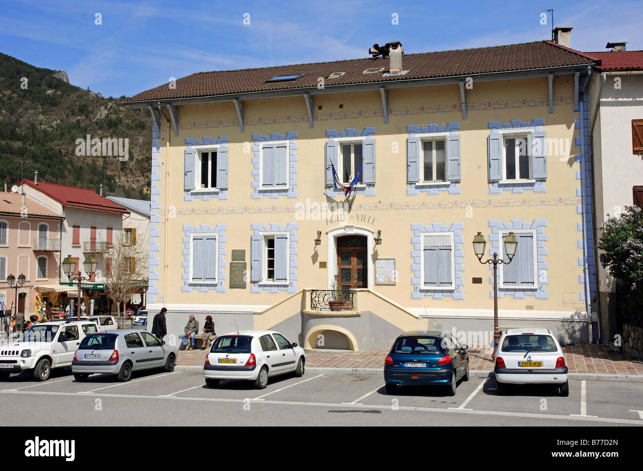 City hall, Hotel de Ville, Guillaumes, Alpes-Maritimes, Provence-Alpes-Cote d'Azur, Southern France, France, Europe, France, Eu Stock Photo