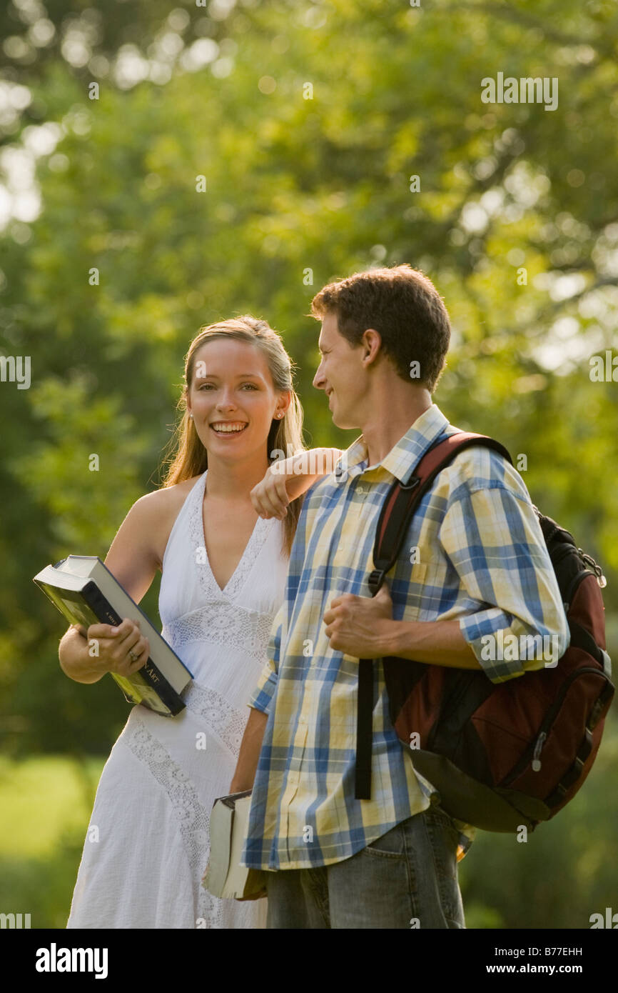 College student standing books backpack hi-res stock photography and ...